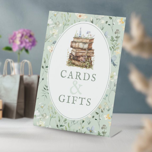 Signe De Table Nouveau chapitre baby shower fleurs sauvages carte (Créateur téléchargé)