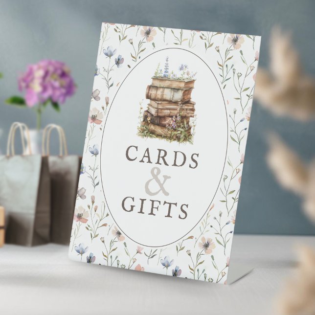 Signe De Table Nouveau chapitre baby shower fleurs sauvages carte (Créateur téléchargé)