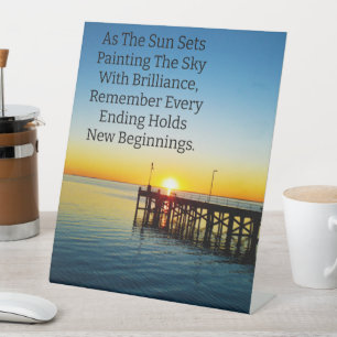 Signe De Table Nouveaux Débuts, Citations Motivationnelles Du Cou