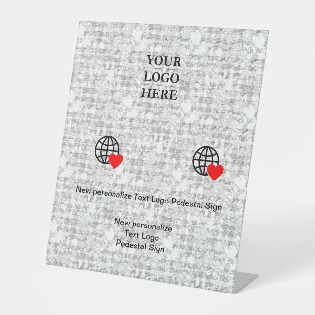 Signe De Table Nouvelle personnalisation Logo Texte Signal Pedest (Recto)