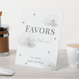 Signe De Table Nuage 9 nuages gris et étoiles Baby shower Faveurs