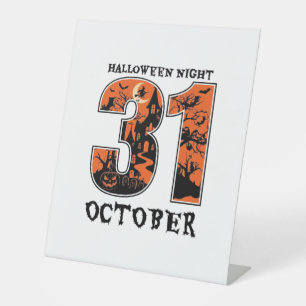 Signe De Table Nuit d'Halloween Maison Hantée d'Octobre Sorcière 