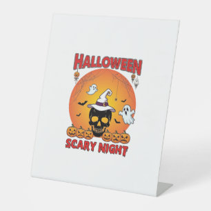 Signe De Table Nuit effrayante d'Halloween Crâne Chapeau de sorci