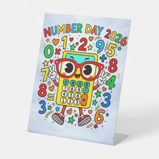 Signe De Table Number Day 2026 Cute Maths Calculator Desk Art