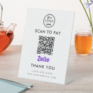 Signe De Table Numérisation de code professionnel Zelle QR pour p