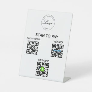Signe De Table Numérisation de code QR sans contact pour payer le