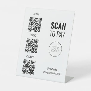 Signe De Table Numérisation de Salon du code QR moderne pour paye