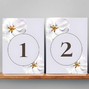 Signe De Table Numéro de table de fleurs de printemps aquarelle