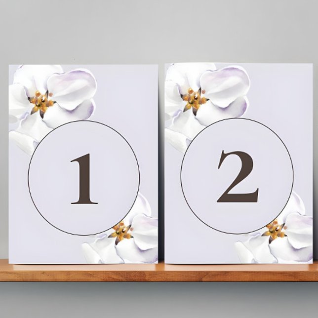 Signe De Table Numéro de table de fleurs de printemps aquarelle (Créateur téléchargé)