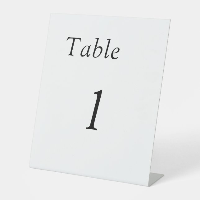 Signe De Table Numéro de table de Mariage blanc simple (Recto)