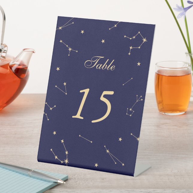 Signe De Table Numéro de table de mariage bleu de constellation é (In SItu)