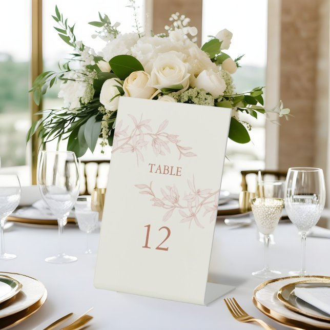 Signe De Table Numéro de table de Mariage de fleurs intemporel (Créateur téléchargé)
