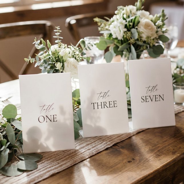 Signe De Table Numéro de table de mariage élégant classique noir  (Créateur téléchargé)