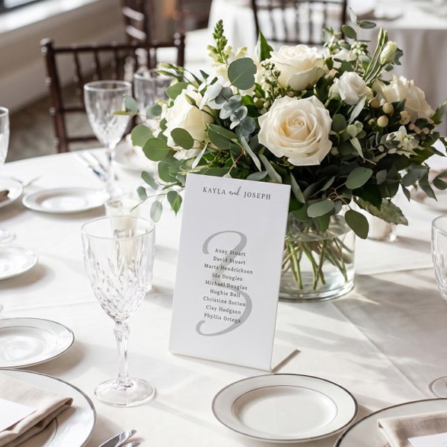 Signe De Table Numéro de table de mariage élégant minimal 3 (Créateur téléchargé)