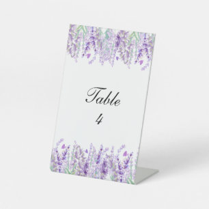 Signe De Table Numéro de table de mariage floral lavande vert vio