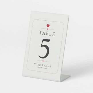 Signe De Table Numéro de table de mariage minimal élégant