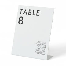 Numéro de table de Mariage minimaliste moderne