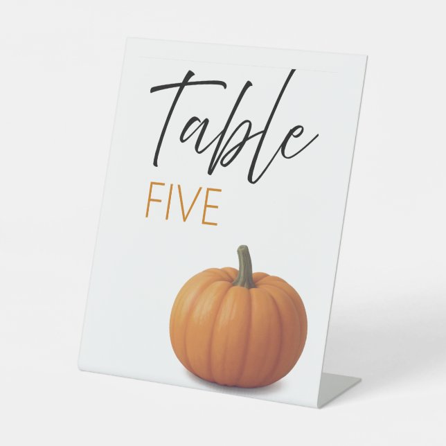 Signe De Table numéro de table de mariage ou de partie citrouille (Recto)