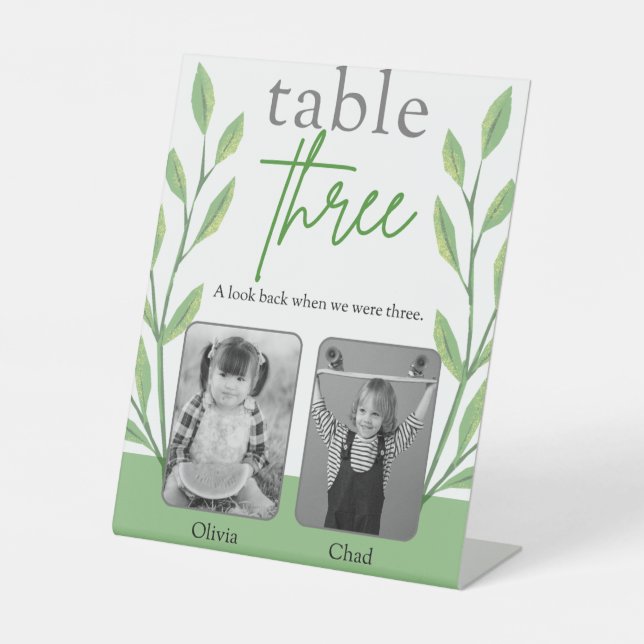 Signe De Table Numéro de table de mariage personnalisé – Mémo de  (Recto)