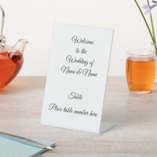Signe De Table Numéro de table de réception de mariage