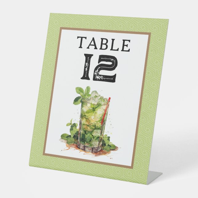 Signe De Table Numéro de table Derby Mint Julep (Recto)
