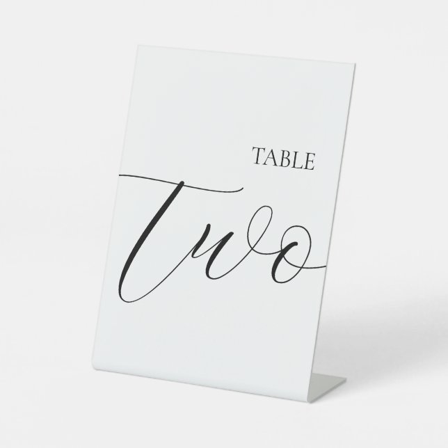 Signe De Table Numéro de table deux  (Recto)