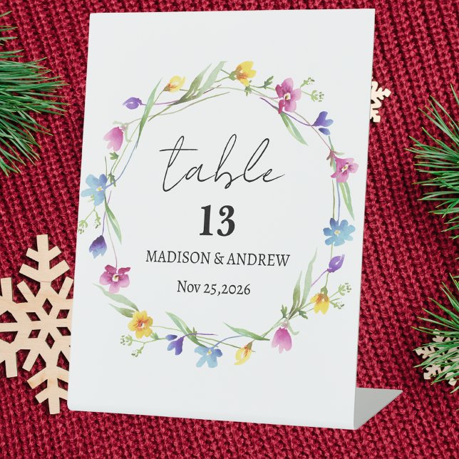 Signe De Table Numéro de table du Mariage Lilies (Créateur téléchargé)