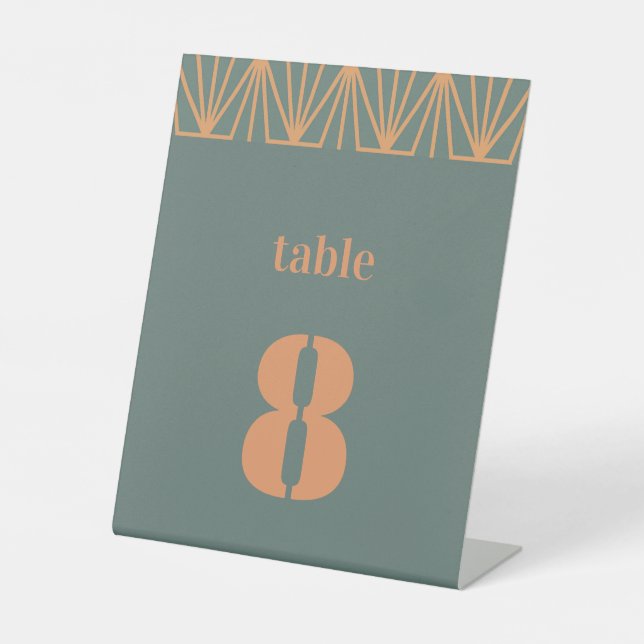 Signe De Table Numéro de table du Mariage moderne Orange Design (Recto)