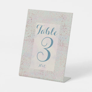 Signe De Table Numéro de table en cuivre bleu moderne personnalis