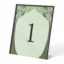 Numéro de table en verre coloré