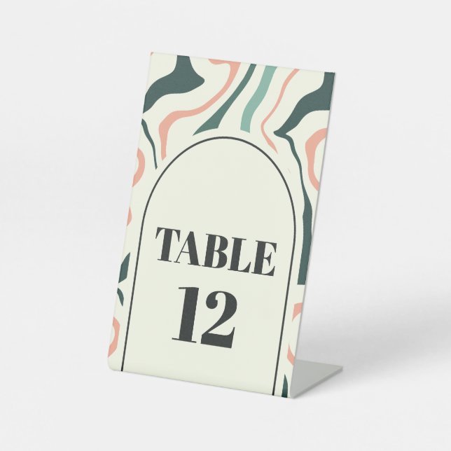 Signe De Table Numéro de table Mariage rose de la menthe d'arc ré (Recto)