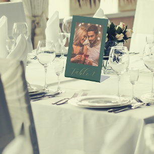 Signe De Table Numéro de table photo de mariage élégant