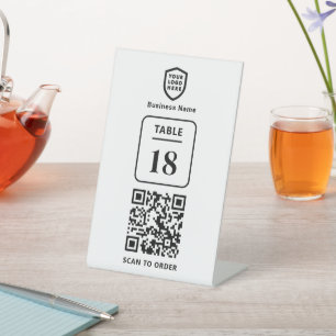 Signe De Table Numéro de table QR Code Scan to Order Restaurant