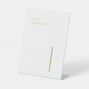Signe De Table Numéro de table Sawyer 1 Gold et White