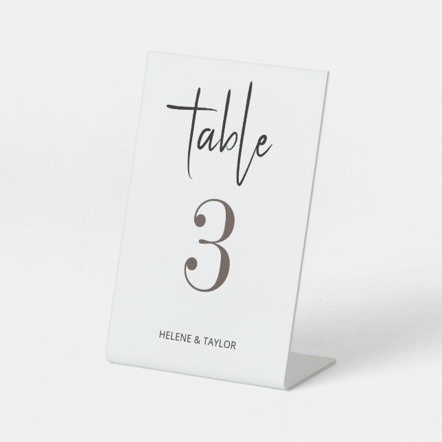 Signe De Table Numéro de table simple moderne (Recto)