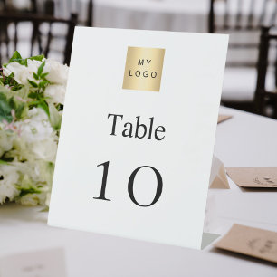 Signe De Table Numéro de tableau du logo de l'entreprise noir