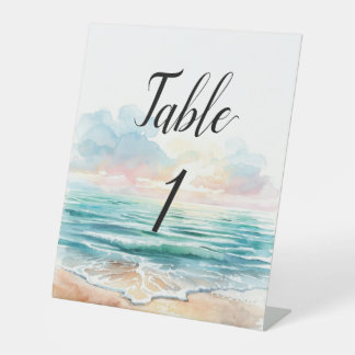 Signe De Table Numéros de table à thème marin aquarelle moderne