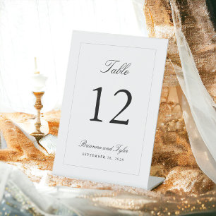 Signe De Table Numéros de table de mariage simples et élégants