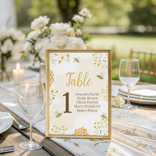 Signe De Table Numéros de table pour Baby Shower Little Honey