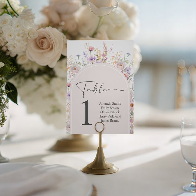 Signe De Table Numéros de table pour Baby Shower Little Wildflowe (Créateur téléchargé)