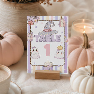 Signe De Table Numéros de table pour Baby Shower Pastel Ghost