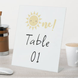 Signe De Table Numéros de table pour le 1er anniversaire de Cute 