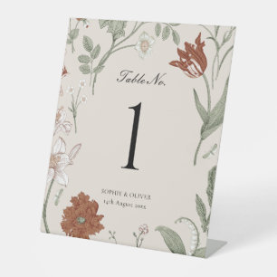 Signe De Table Numéros de tableau en terre cuite florale