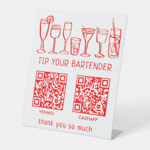 Signe De Table NUMÉROTER POUR PAYER LES CODES QR Cocktails Barman