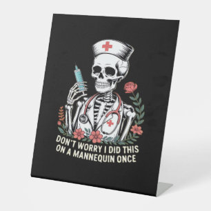 Signe De Table Nurse Skeleton Plaisanterie Humour Halloween Essen