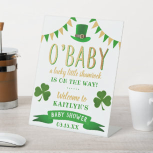 Signe De Table O'Baby St. Patrick's Day Baby shower Bienvenue