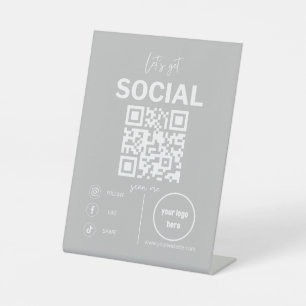 Signe De Table Obtient une signature de code QR social