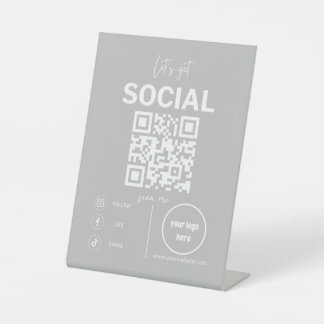 Signe De Table Obtient une signature de code QR social