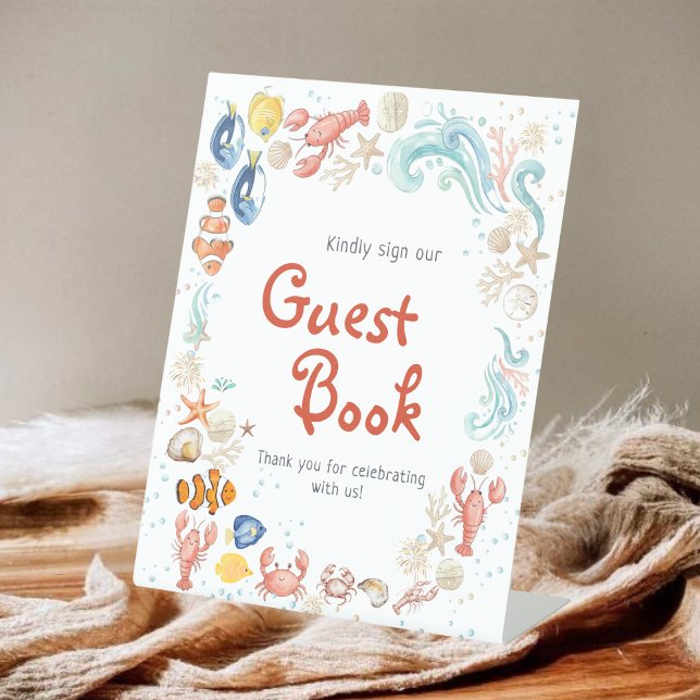 Signe De Table Ocean Beach She Is Catch Bridal Shower Guest Book (Créateur téléchargé)