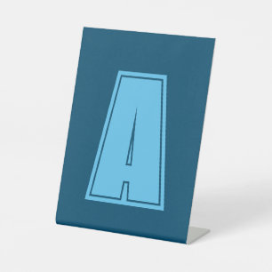 Signe De Table Océan & Ciel Bleu Premier Monogramme Calligraphie